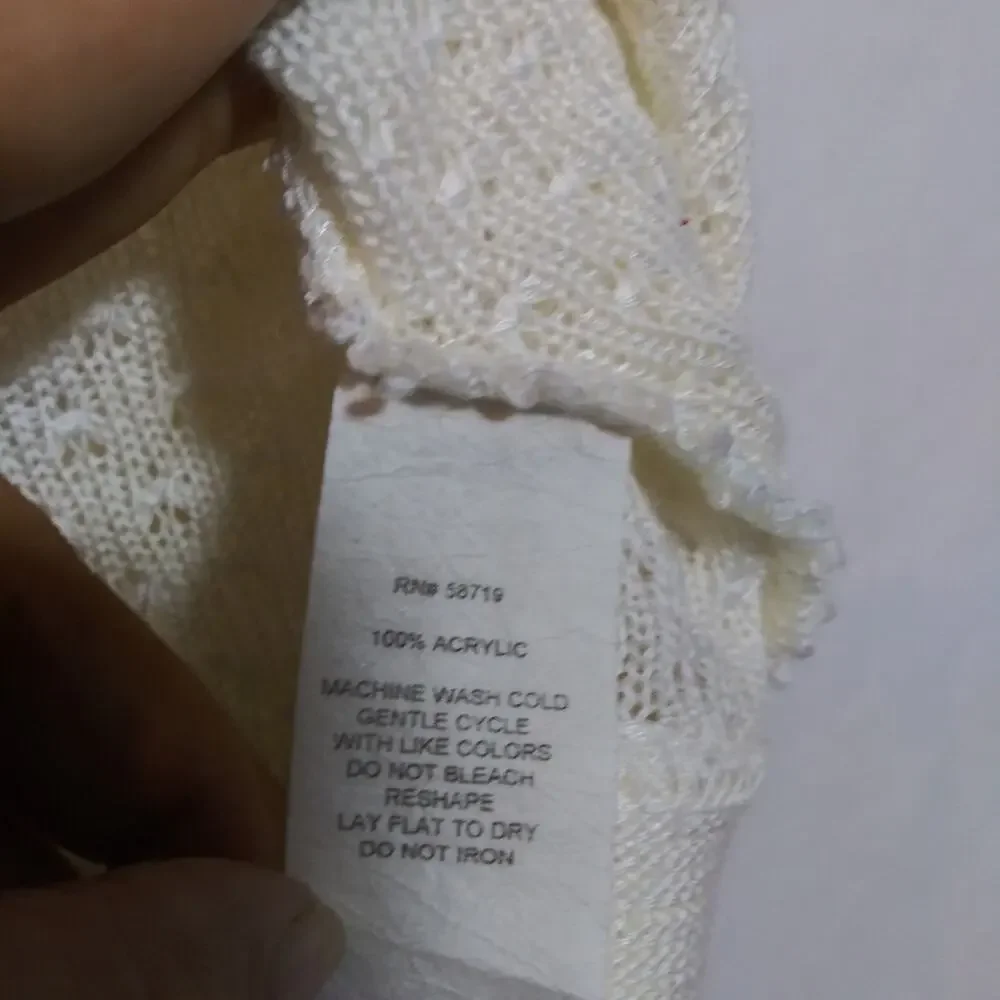 Ny Collection Cream Open-Front Knit Cardigan Sweater Cottagecore Petite Size XLP